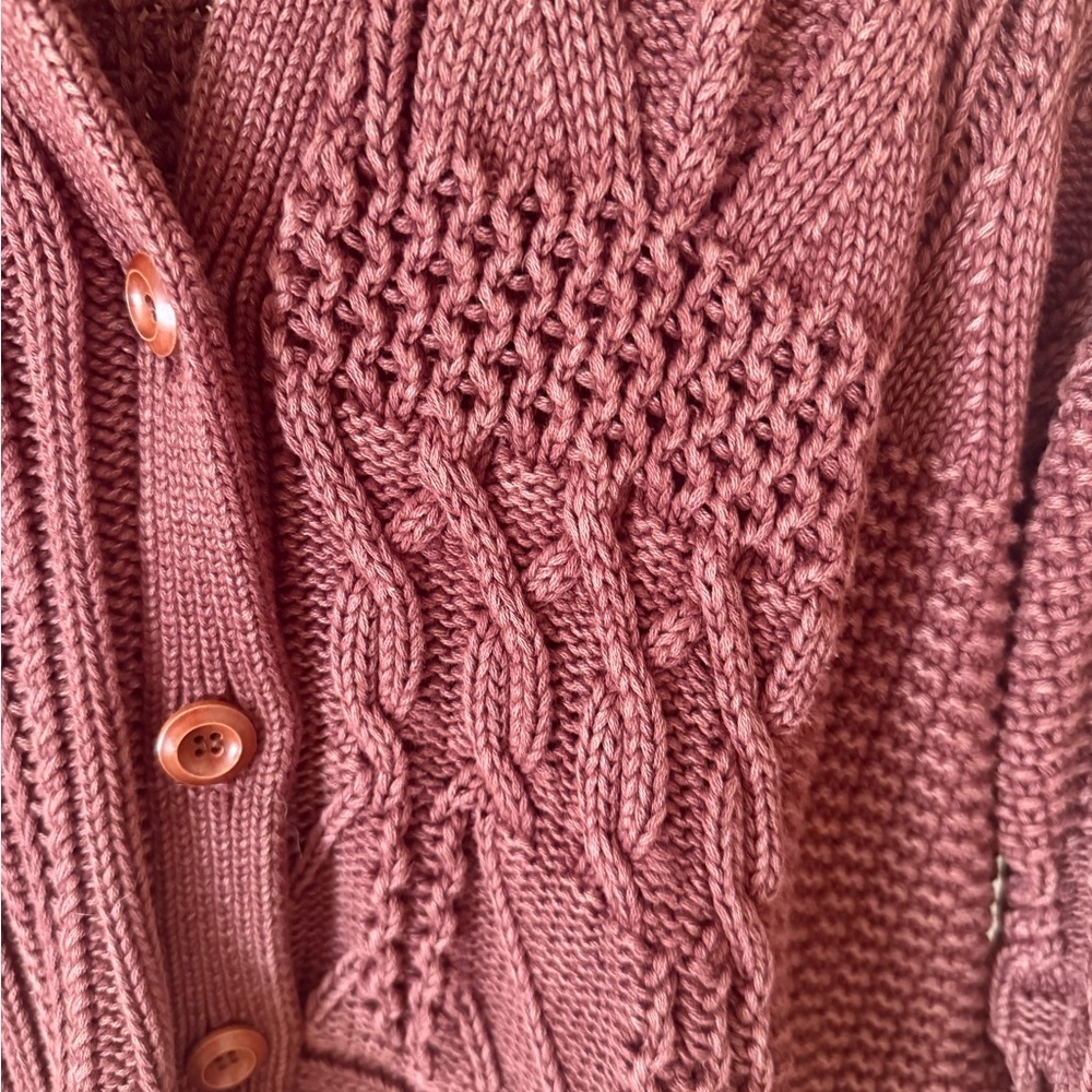 Sundance Women’s Cable Knit Cardigan in Rust - Picture 8 of 10